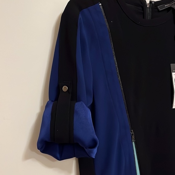 BCBG MaxAzria “Carrie” Black, Blue and Green Designer Blouse Women's Size  XS - Picture 6 of 9